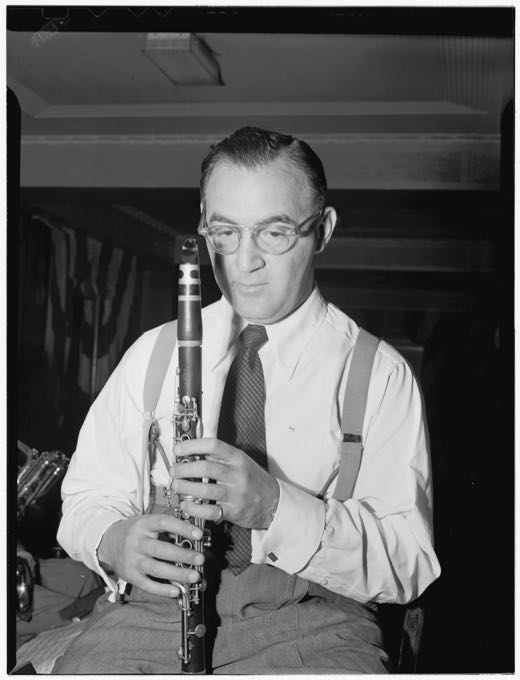 Benny Goodman holding clarinet