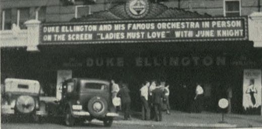 Paramount Theater marquee announcing Duke Ellington